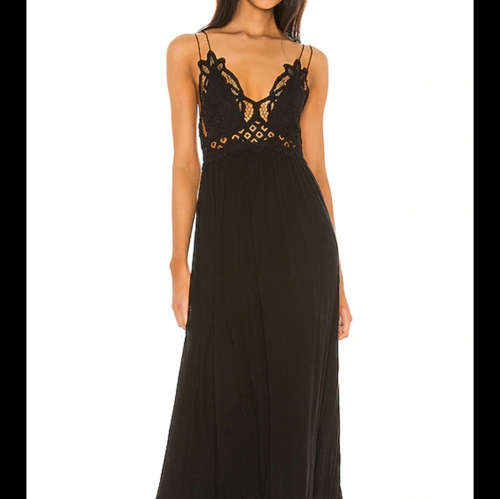Free People Adelia Maxi Dress Black Sz M